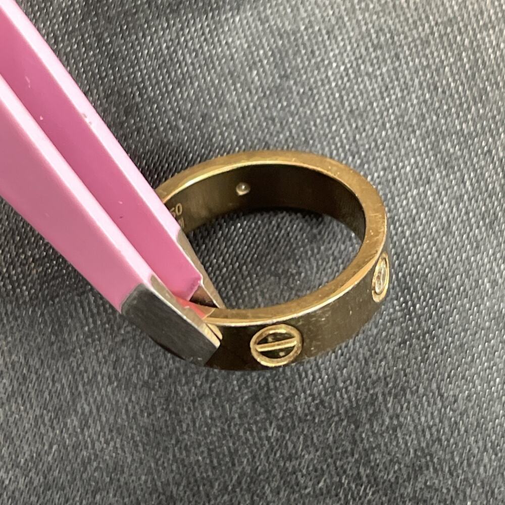 Authentic Cartier Love Ring 18K Yellow Gold 3 Diamonds Band Size 54 / US 7 - Picture 8 of 12